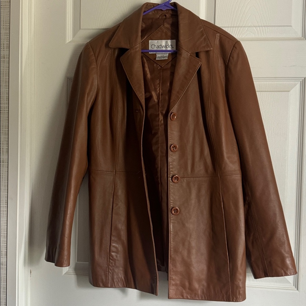 Chadwicks Tan Leather Coat